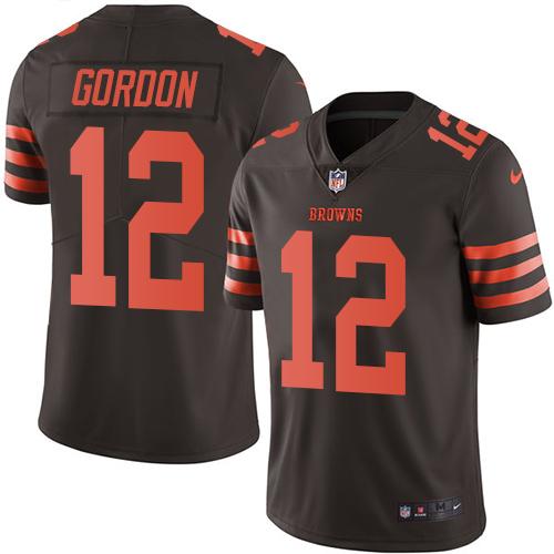 Nike Browns #12 Josh Gordon Brown Men's Stitched NFL Limited Rush Jersey - Click Image to Close